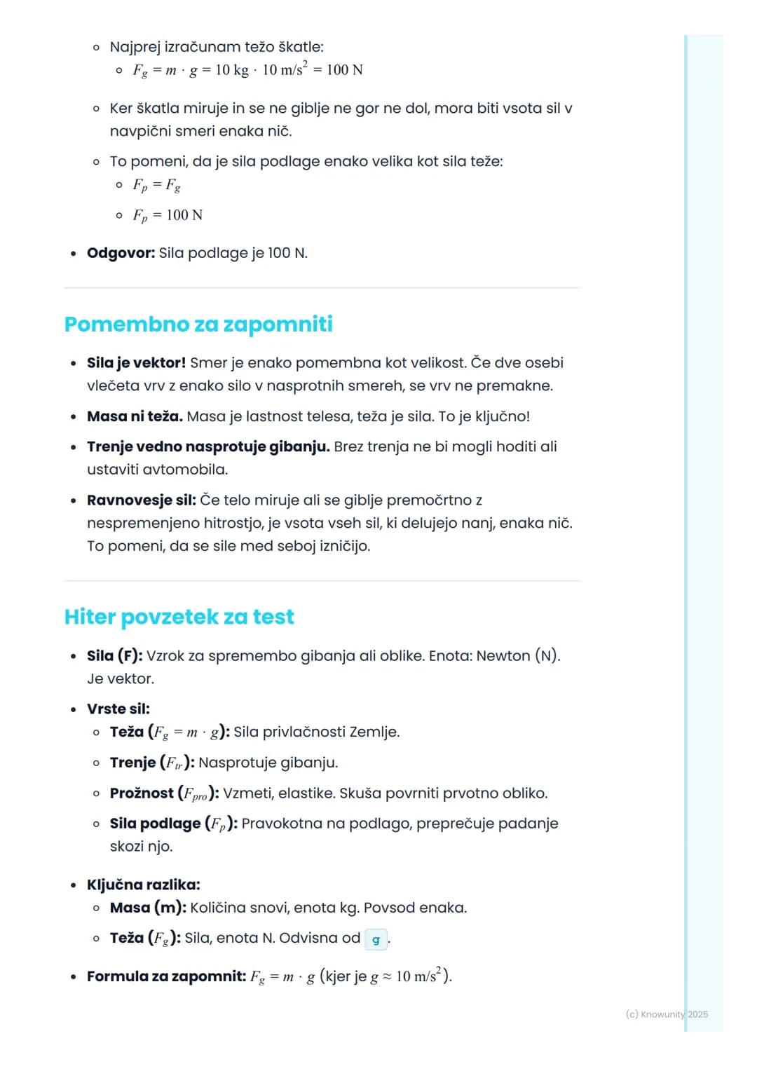 # 3.1. Pojem sile in njene vrste
Uvod v pojem sile
Sila je v fiziki eden od osnovnih pojmov. V vsakdanjem življenju si silo
predstavljamo