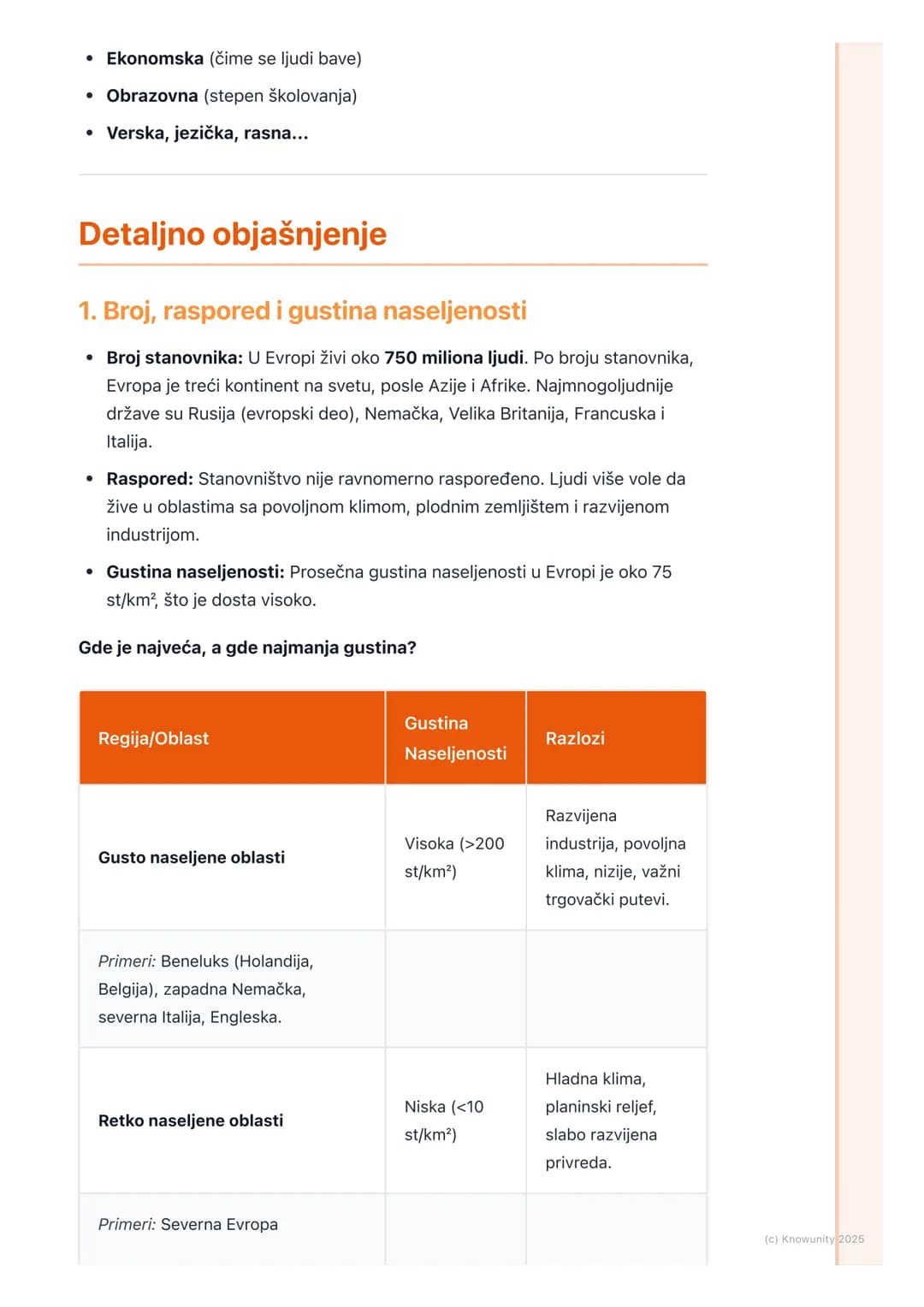 # Stanovništvo Evrope (broj,
raspored, gustina, kretanje,
struktura)
Stanovništvo Evrope - opšti pregled
Evropa je relativno mali kontine