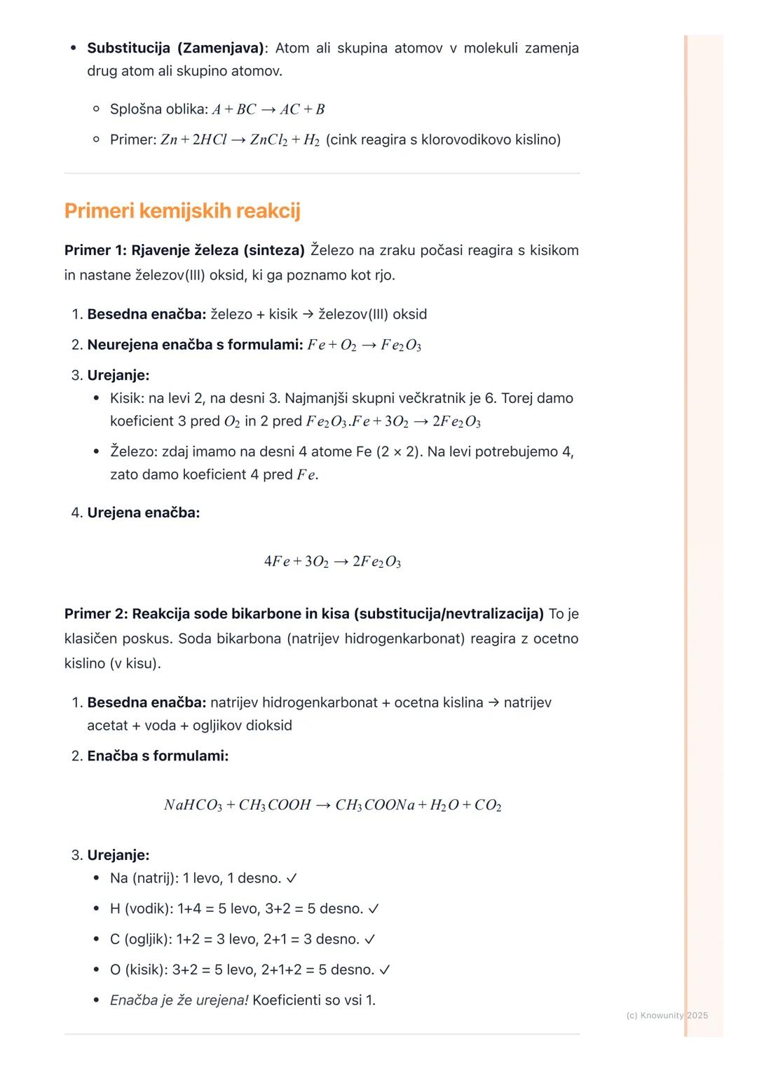 # Kemijske reakcije
Kaj so kemijske reakcije
Kemijska reakcija je proces, pri katerem se snovi spreminjajo in nastanejo nove
snovi z druga