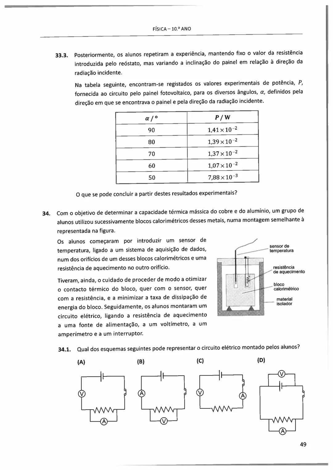 10°/11°
FÍSICA
E QUIMICA A
Questões de Exames Nacionais
e de Testes Intermédios (2009-2018)
com Suporte Teórico e Resoluções
E. SECUNDARI