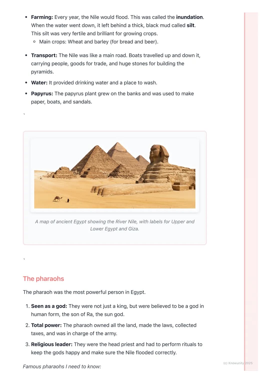 # Ancient Egypt
An introduction to ancient Egypt
Ancient Egypt was one of the longest-lasting civilisations in world history. It
was locat