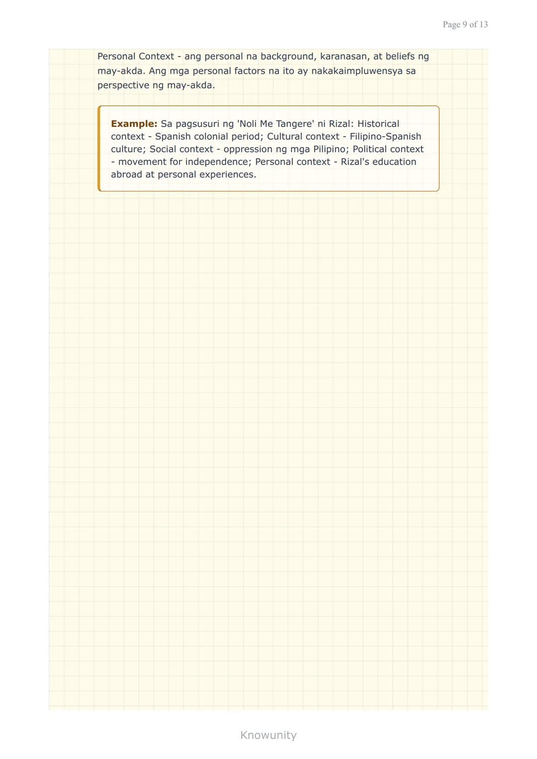 --- OCR Start ---
Pag-unawa at Pagsusuri ng Iba't Ibang Teksto
Pagkilala ng mahahalagang impormasyon at detalye
sa iba't ibang uri ng teksto