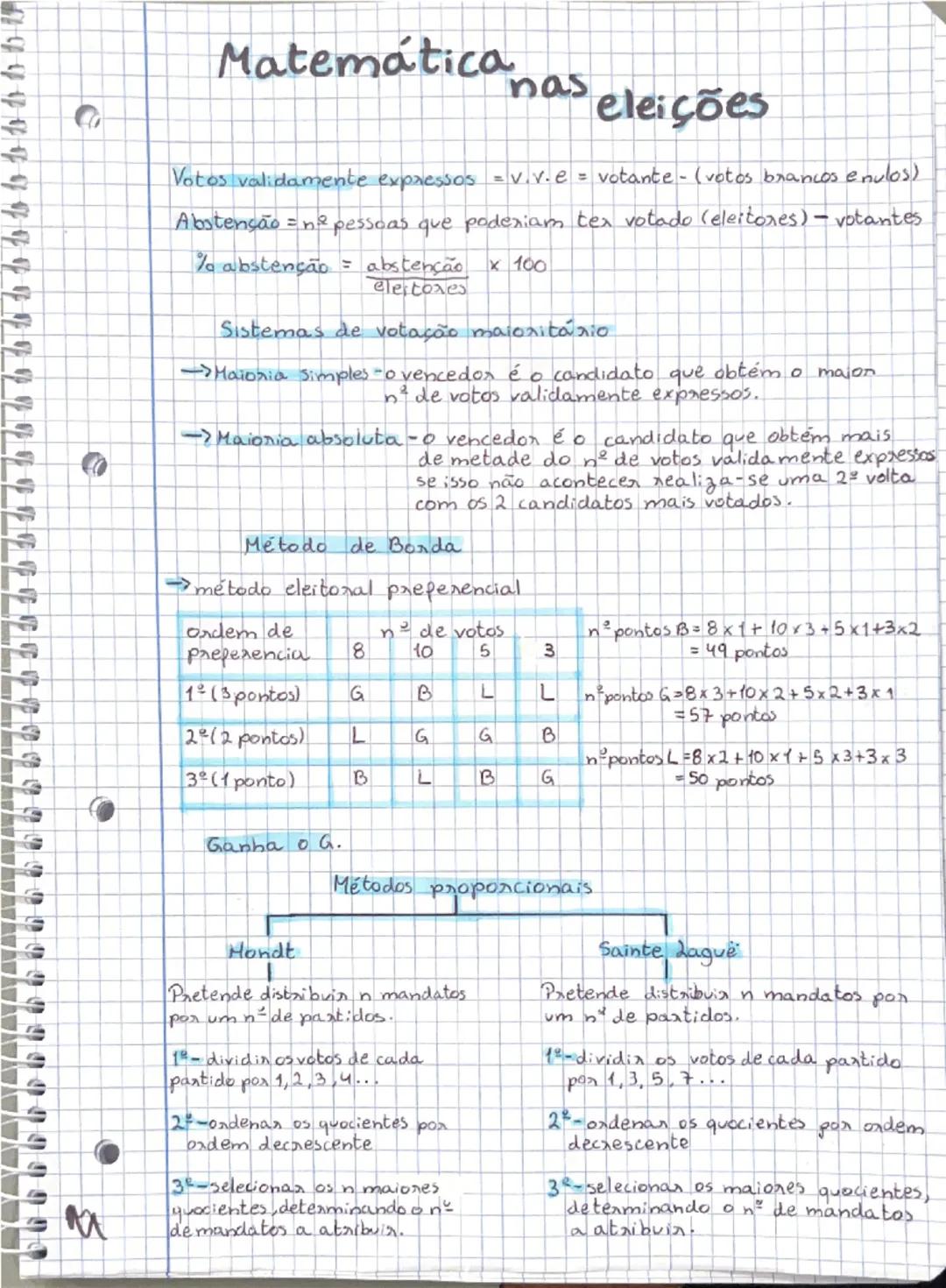 # Matemática
nas eleições
Votos validamente expressos = v.v.e = votante - (votos brancos enulos)
Abstenção = ne pessoas que poderiam tex v