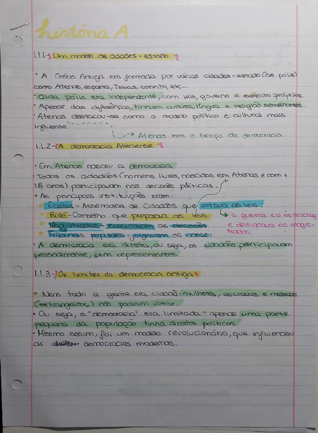 # história A
1.1.1 Um modelo de adodes-estado
* A Grécia Antiga era formada por varias cidades-estado (as polis)
como Atenas, espart