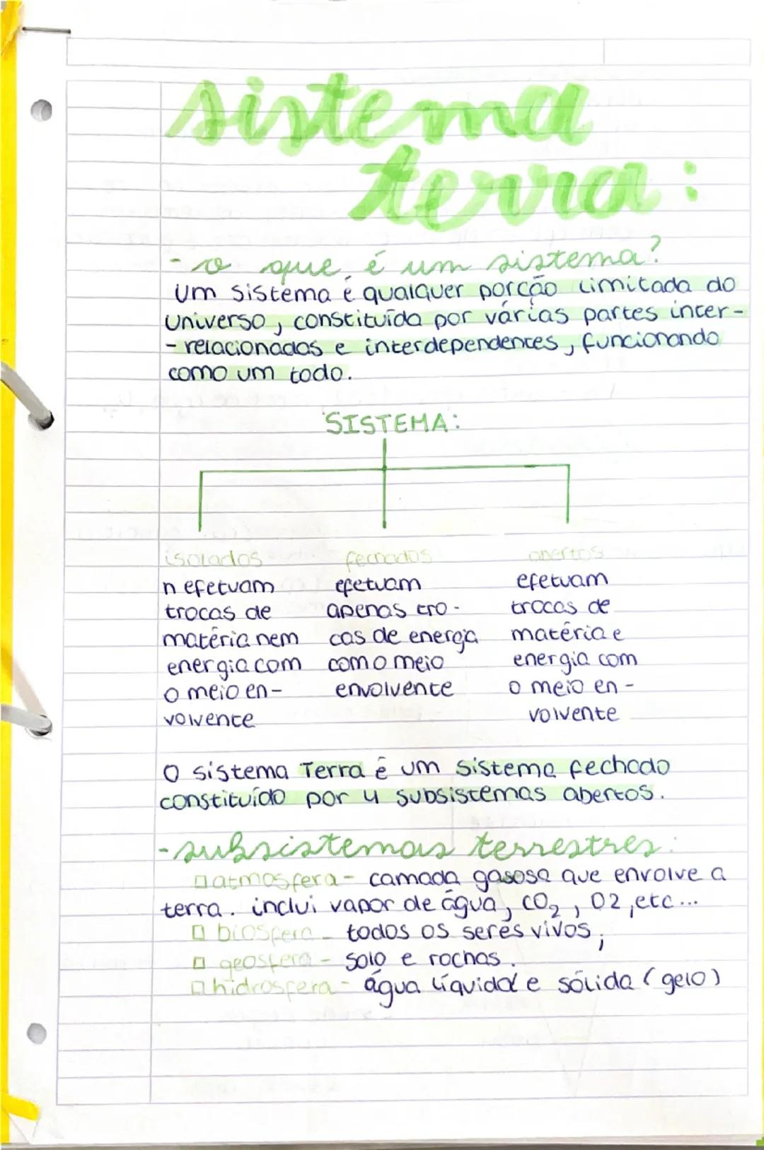 Resumo Geologia 10º Ano - Parte 1: Subsistemas e Mais