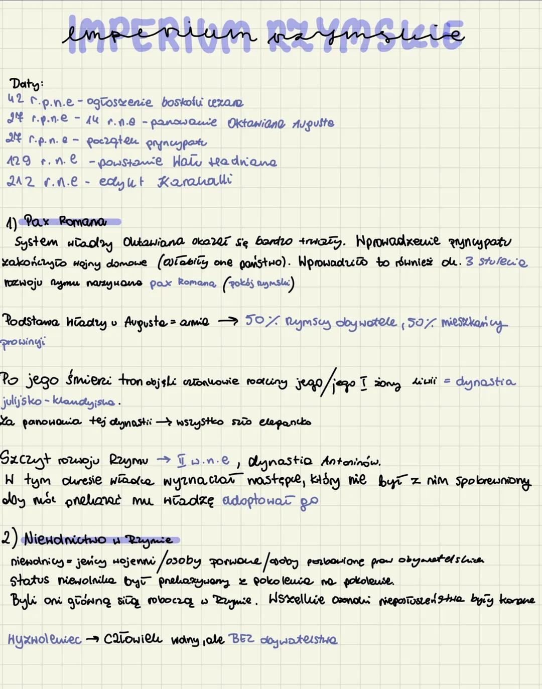 # empenium varymskie
Daty:
42 r.p.n.e-ogłoszenie boskoli cezan
If r.p.n.e - 14 r.n.e-panowanie Oktawiane Auguste
214 r.p.n.e- poczaten pryn