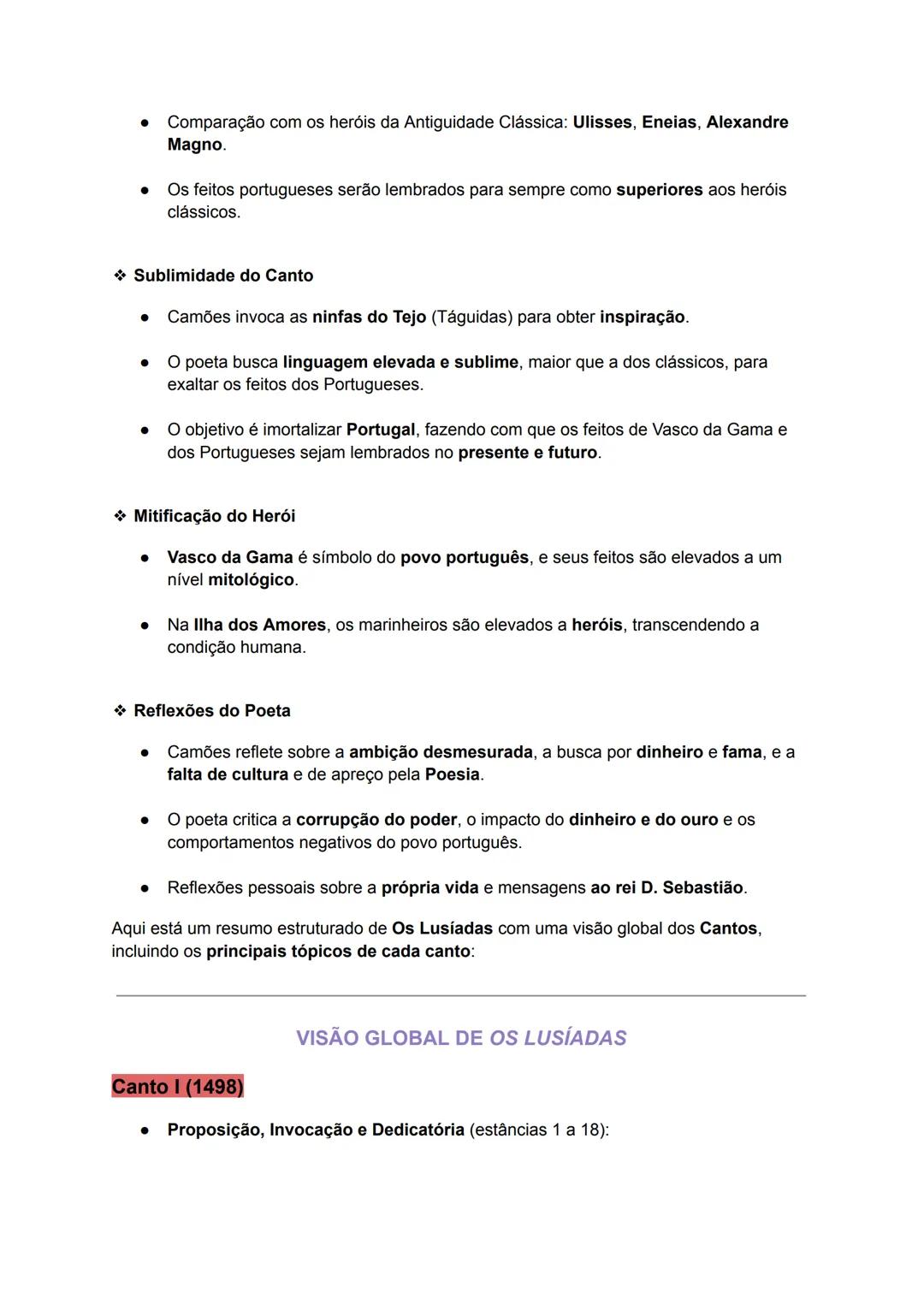 LUÍS DE CAMÕES - Os Lusiadas
1. Natureza e Estrutura de Os Lusíadas
❖ Características gerais:
• Género literário: Epopeia, inspirado por Hom