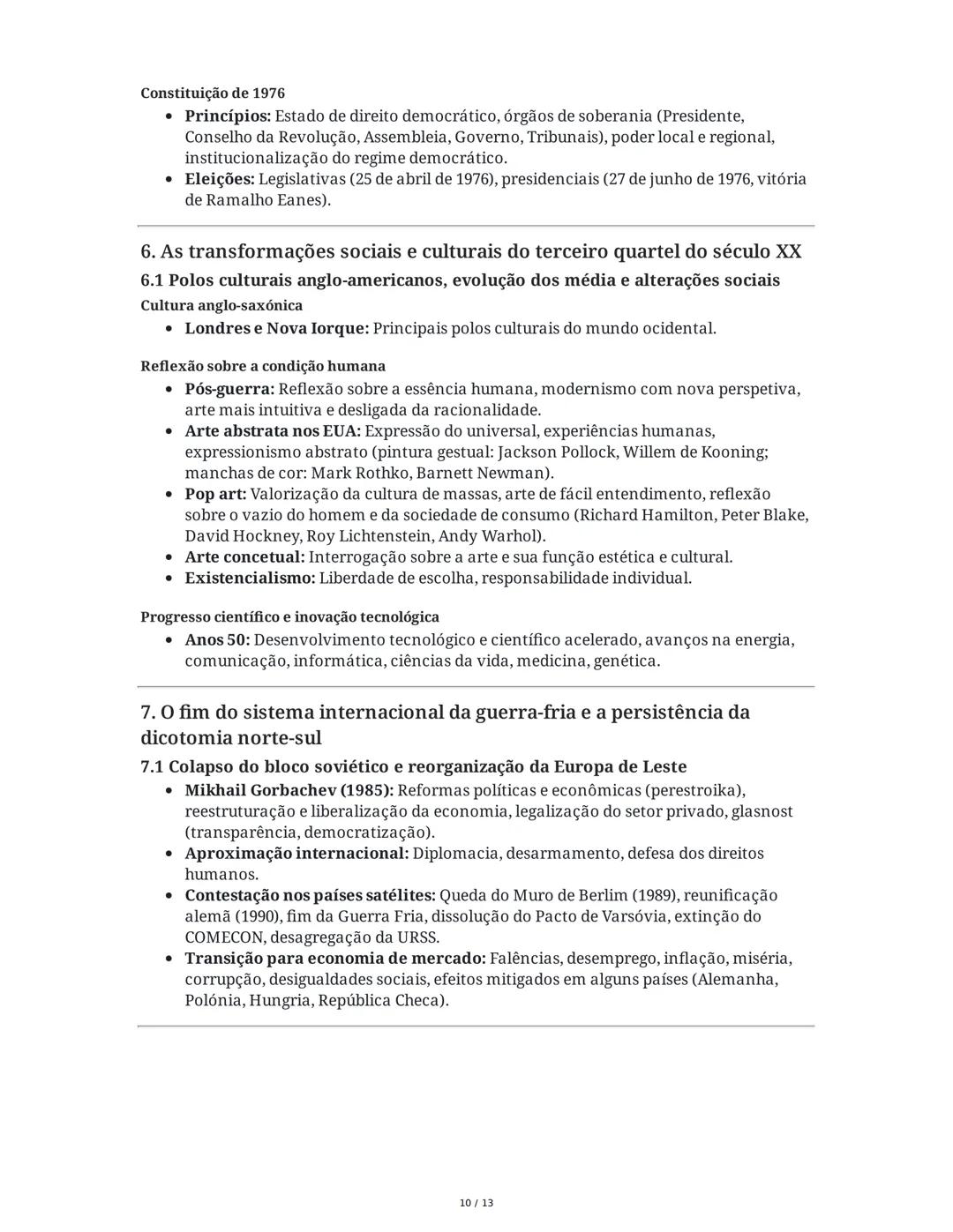 Resumo para o Exame Nacional de História A 12.º Ano
1. As transformações das primeiras décadas do século XX
1.1 Um novo equilíbrio global
•