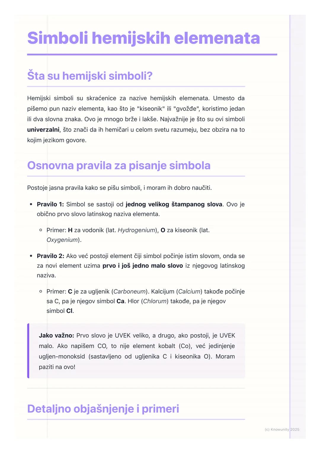 # Simboli hemijskih elemenata
Šta su hemijski simboli?
Hemijski simboli su skraćenice za nazive hemijskih elemenata. Umesto da
pišemo pun