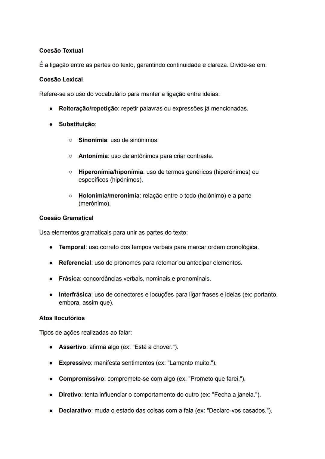 Coesão Textual
É a ligação entre as partes do texto, garantindo continuidade e clareza. Divide-se em:
Coesão Lexical
Refere-se ao uso do voc