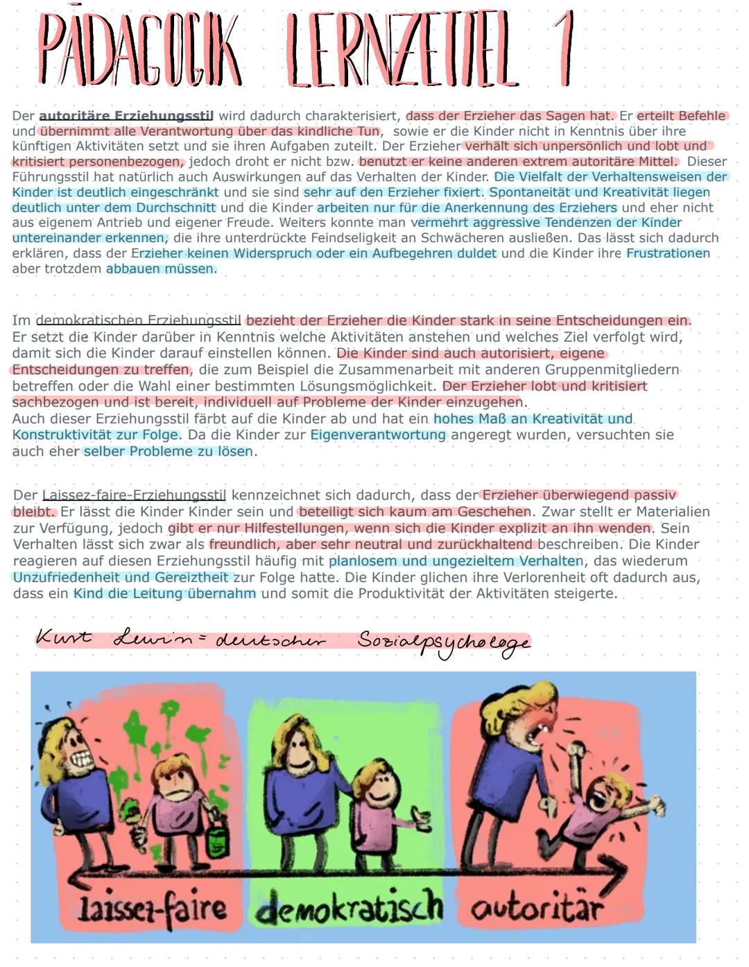 # PADAGOCIK LERNZETIEL 1
Der autoritäre Erziehungsstil wird dadurch charakterisiert, dass der Erzieher das Sagen hat. Er erteilt Befehle
un