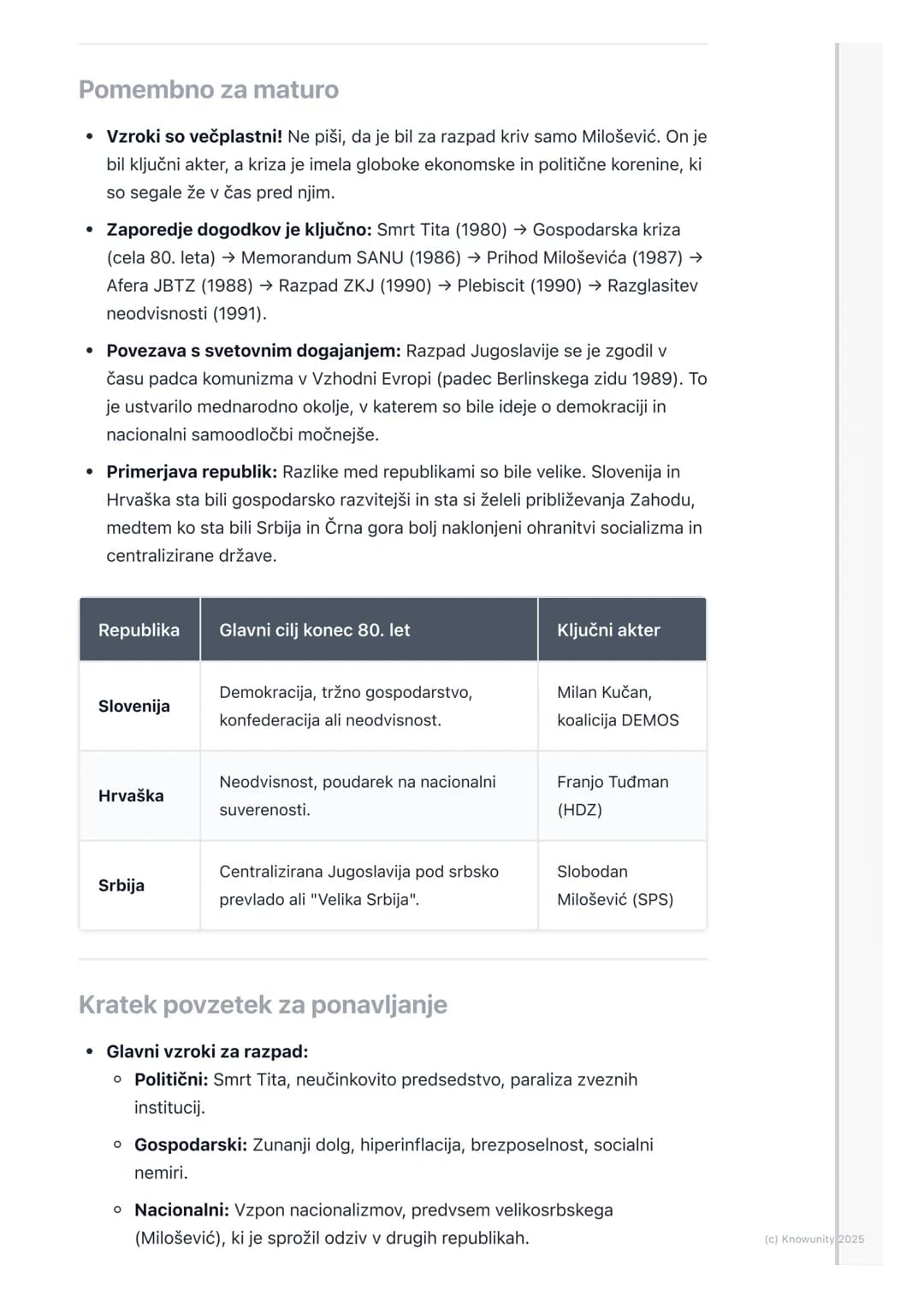 # Kriza in razpad Jugoslavije
Splošen pregled krize in razpada Jugoslavije
Razpad Jugoslavije ni bil en sam dogodek, ampak kompleksen in d