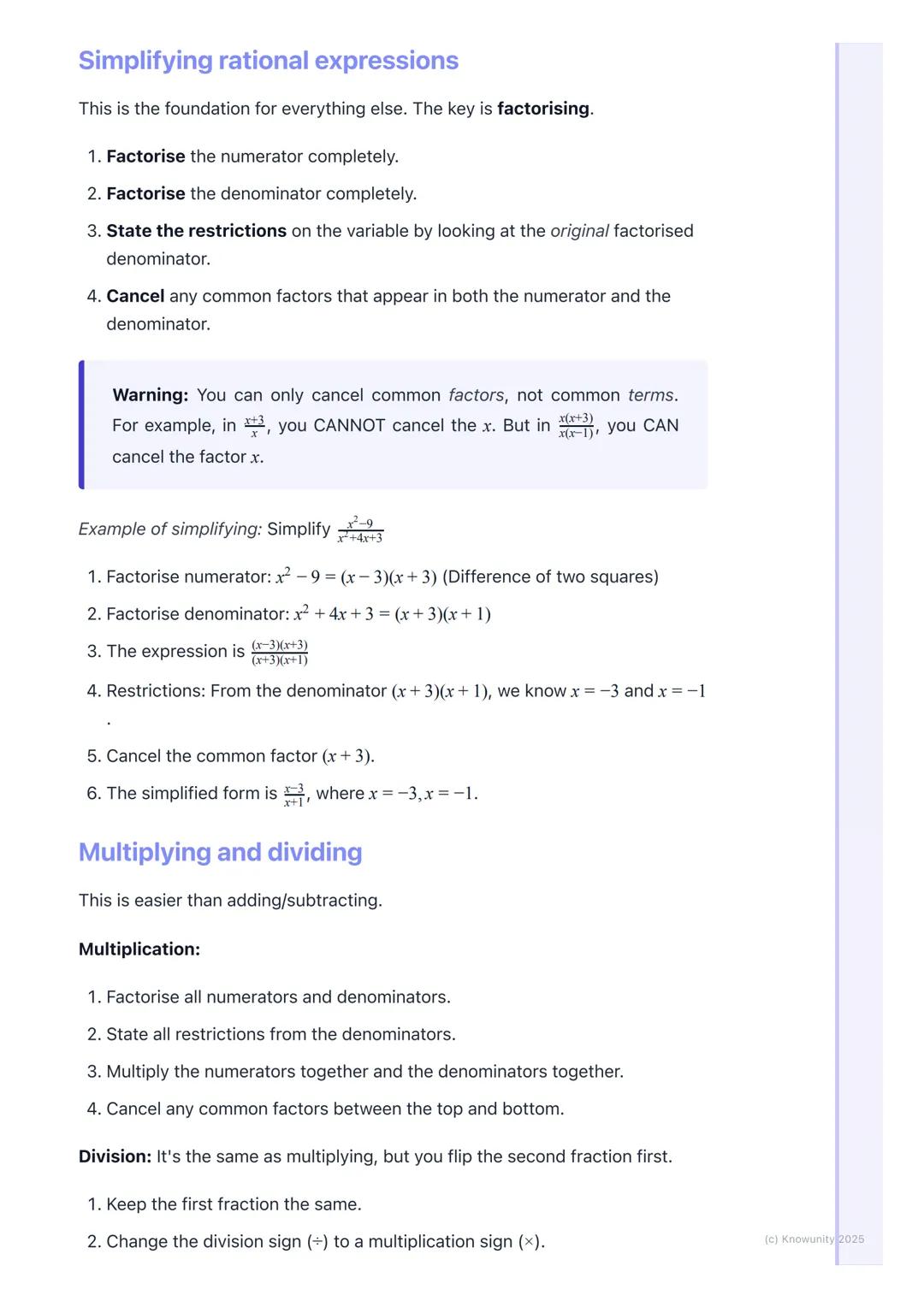 # Rational Expressions
## What are rational expressions?
A rational expression is basically just a fraction where the numerator and the
de