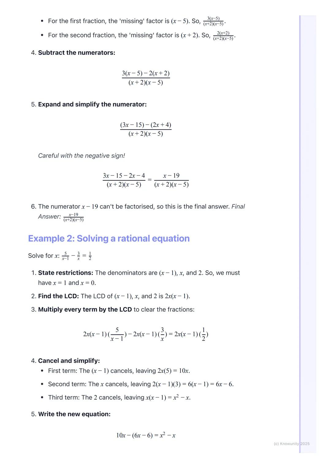 # Rational Expressions
## What are rational expressions?
A rational expression is basically just a fraction where the numerator and the
de