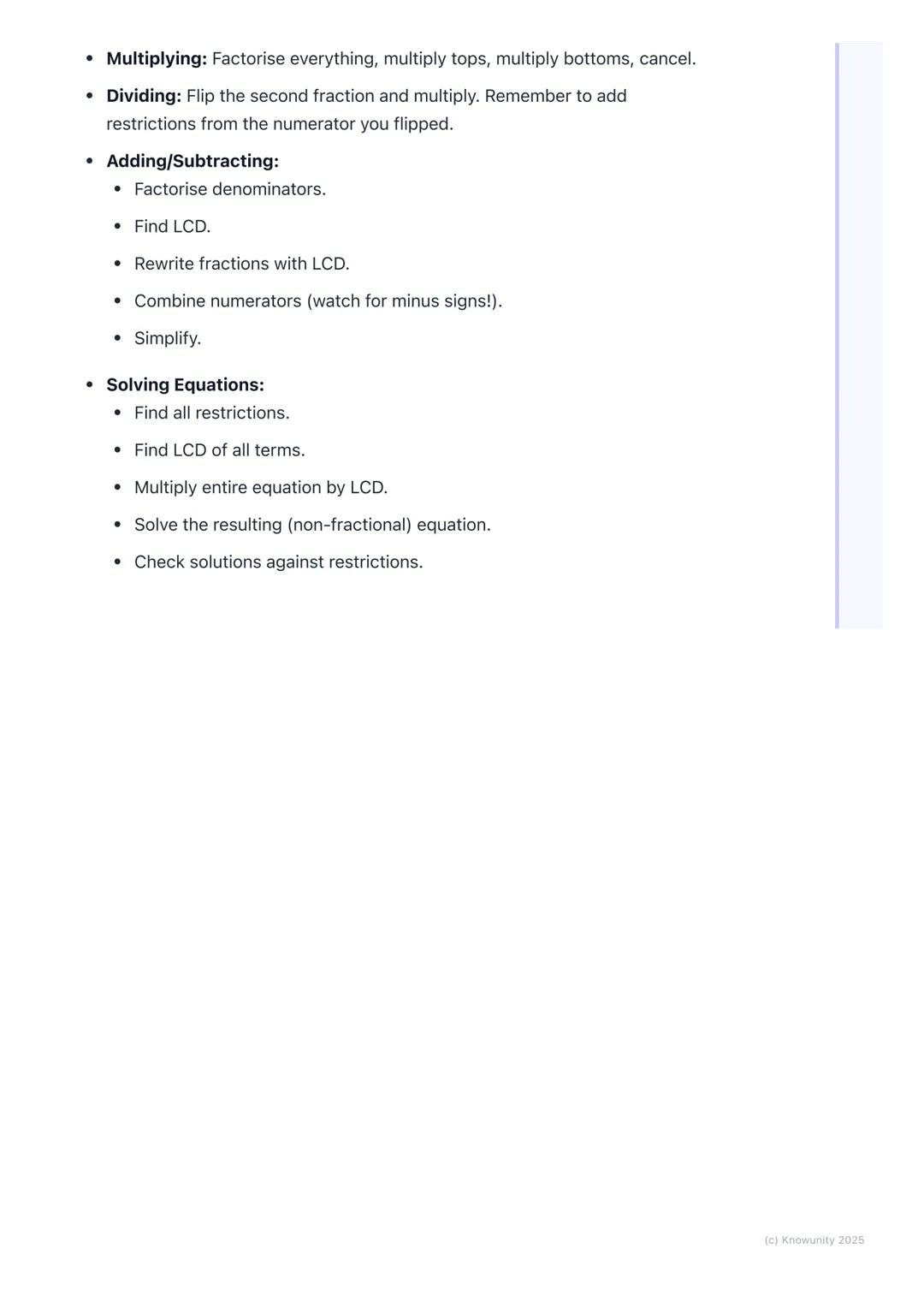# Rational Expressions
## What are rational expressions?
A rational expression is basically just a fraction where the numerator and the
de