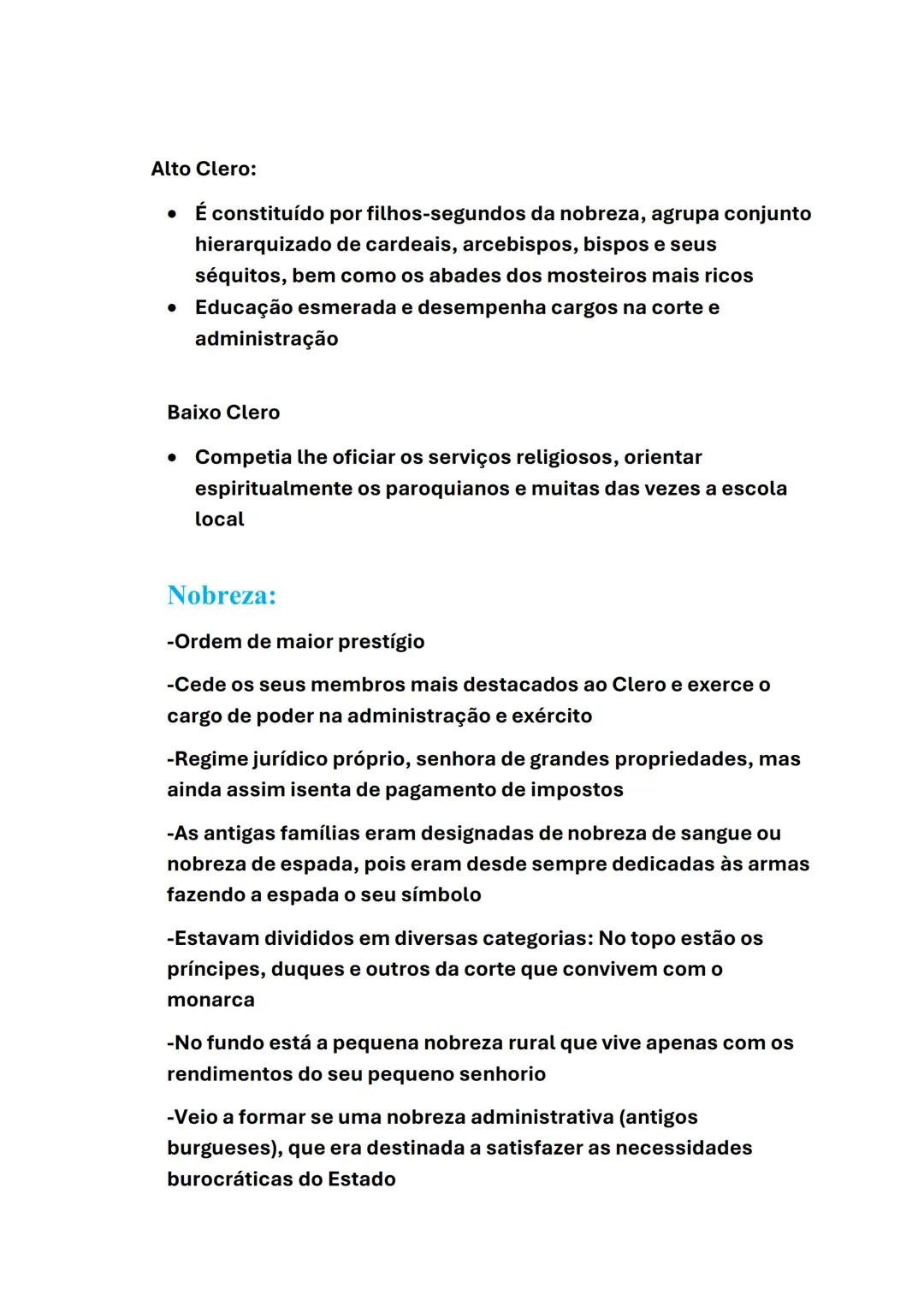 # Estratificação social e poder político nas sociedades do
antigo regime
-O antigo regime (XVII e XVIII) era caracterizado pela sua estrati