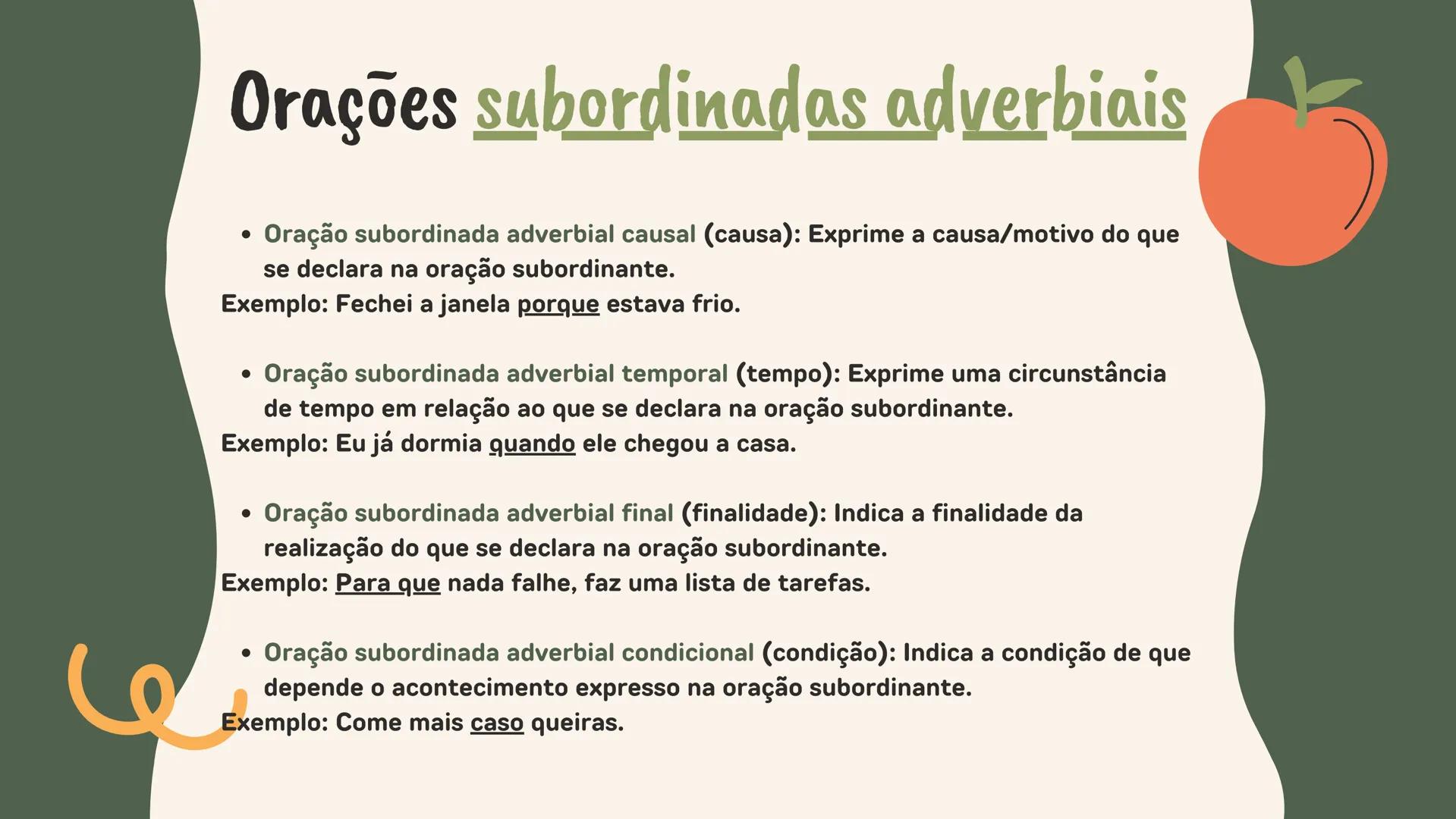 # Orações coordenadas e subordinadas
By Catarina Revéz Orações coordenadas
• Oração coordenada copulativa (adição): Adiciona uma nova ideia