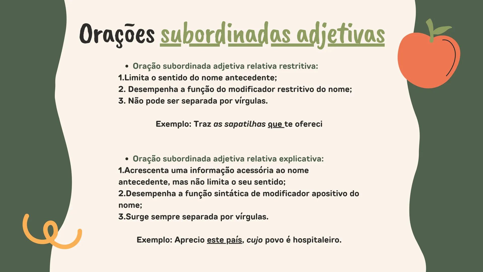 # Orações coordenadas e subordinadas
By Catarina Revéz Orações coordenadas
• Oração coordenada copulativa (adição): Adiciona uma nova ideia