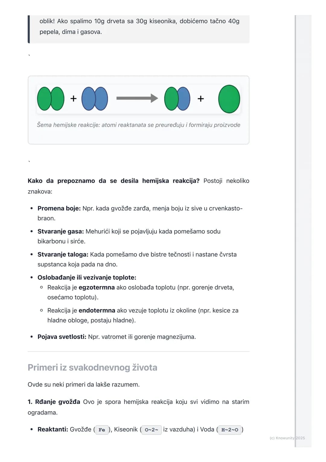 # Šta je hemijska reakcija?
Šta je to hemijska reakcija?
Hemijska reakcija je proces u kojem se početne supstance menjaju i pretvaraju
u p