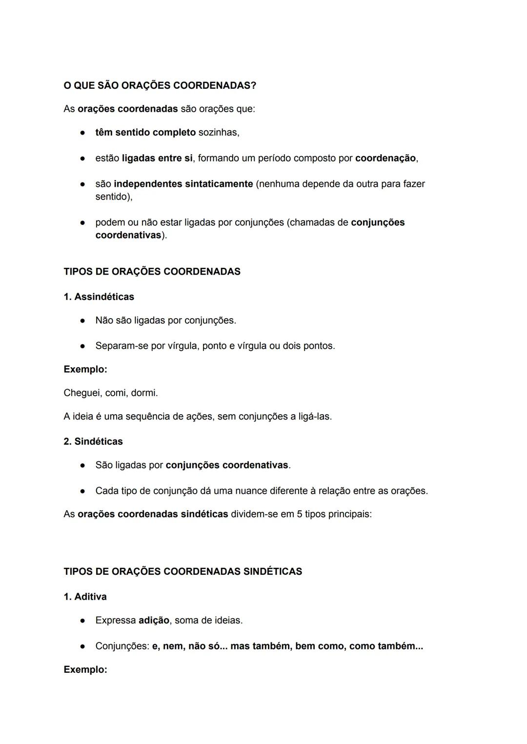 Orações Coordenadas