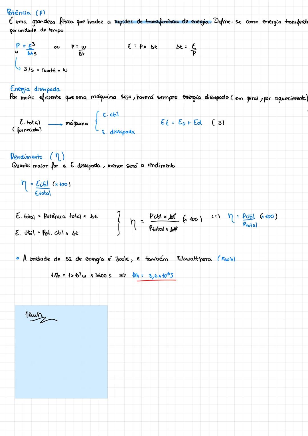 Energia - em Joule
A característica essencial da energia é a sua conservação, isto é, não pode ser criada nem destruída, mas pode ser transf
