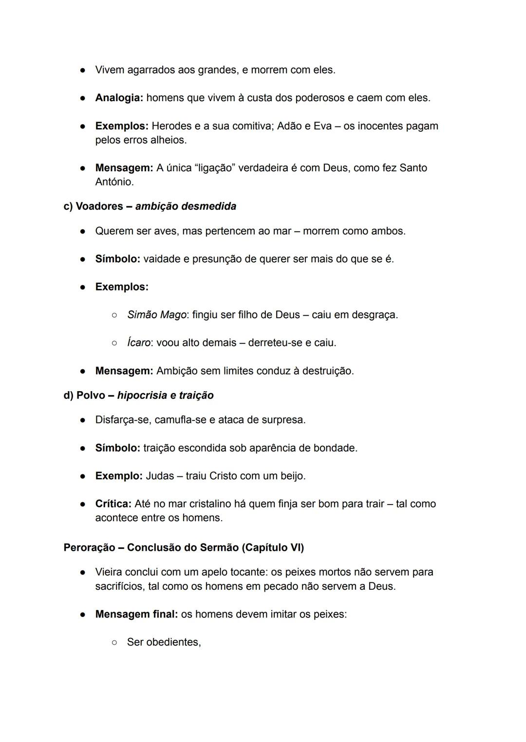 # Sermão de Santo António aos Peixes- Capítulos
# Estrutura Formal do Sermão:
O Sermão de Santo António aos Peixes está organizado segundo