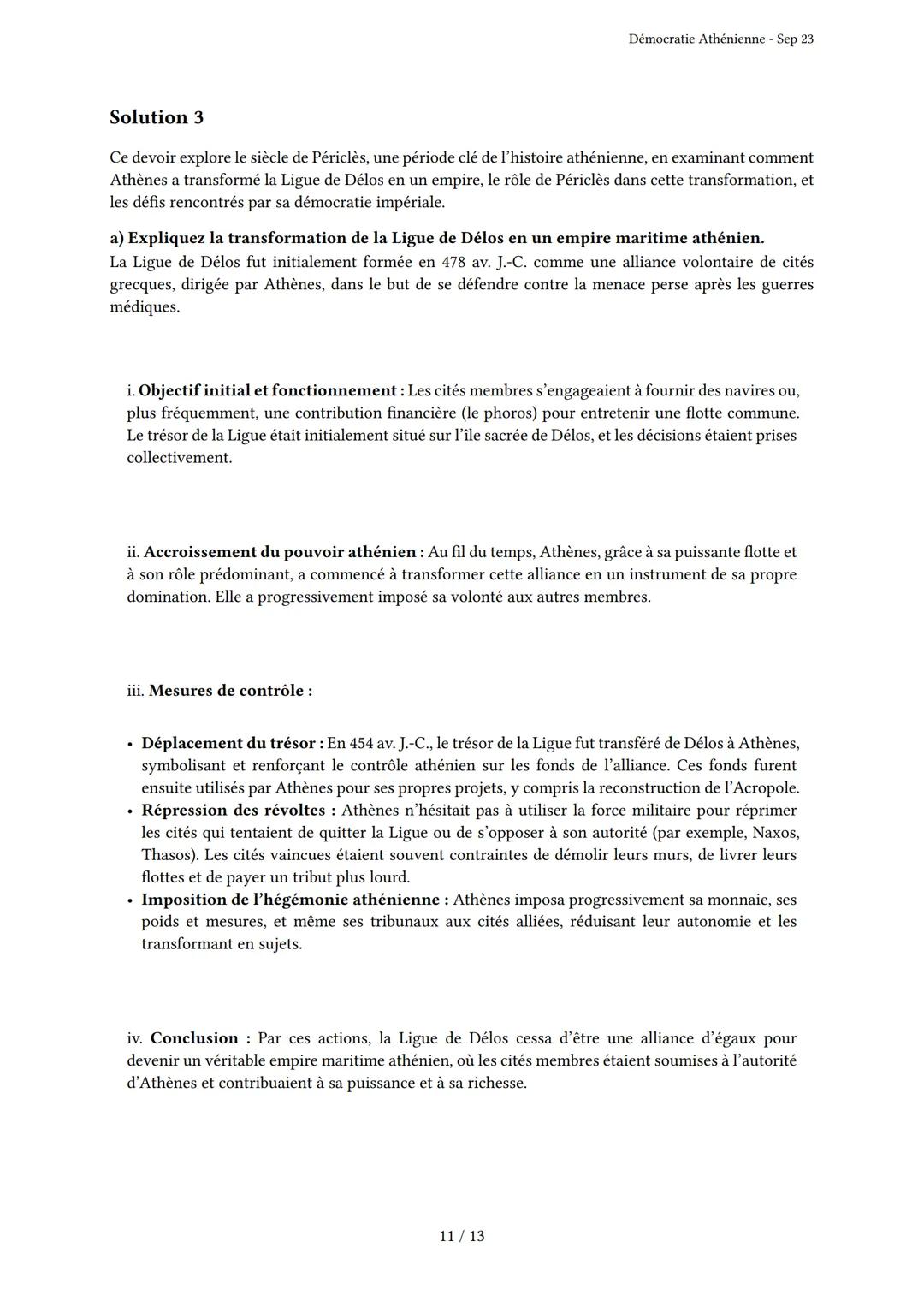 # Démocratie Athénienne
Généré par Knowunity.fr - Sep 23
Description: Cet examen couvre la démocratie athénienne, l'empire maritime et le